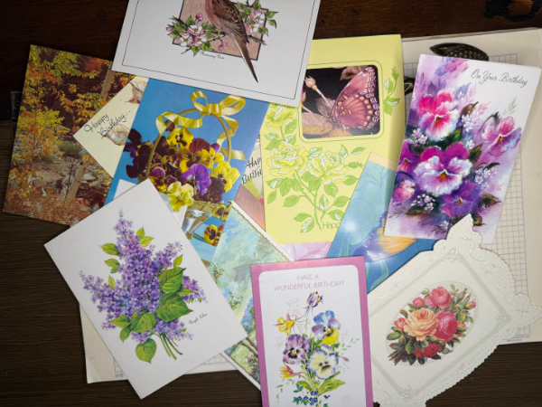 Vintage collection of birthday cards
