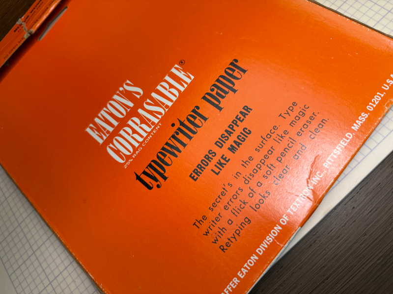 Vintage Eaton’s Corrasable Typewriter Paper