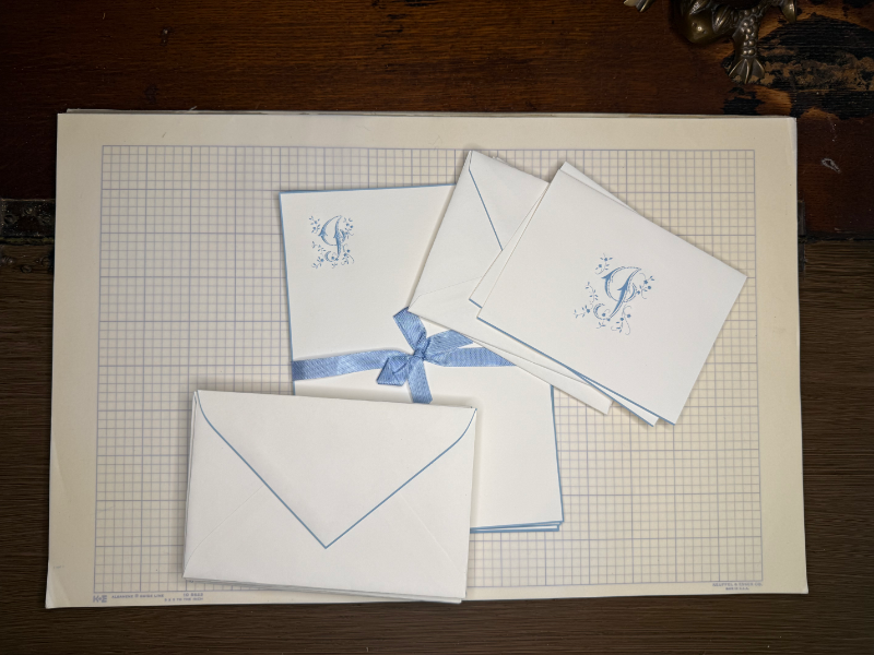 Vintage Montag's Madeira Stationery Engraved Initial J Set
