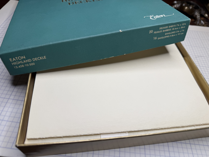 Vintage 1980s Eaton Highland Deckle Stationery Set