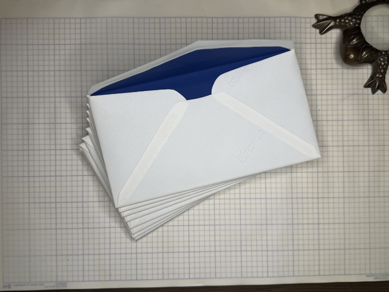 Vintage Crane's Dark Blue Lined Envelopes