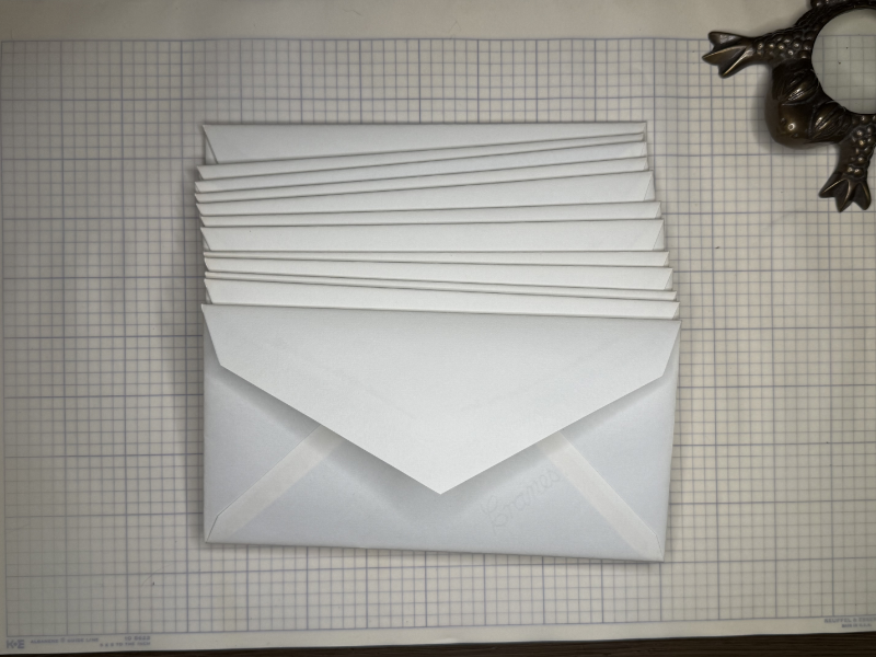 Vintage Crane's Dark Blue Lined Envelopes