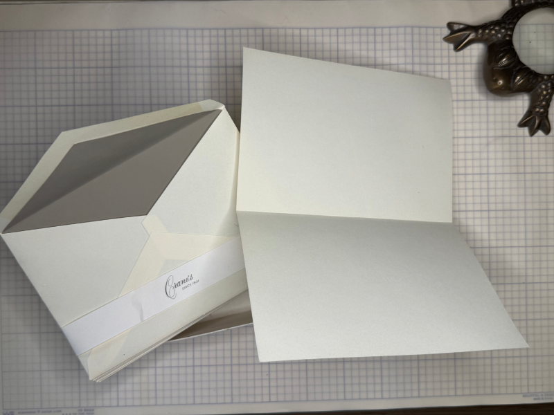Vintage Crane's Beige Note Cards with Envelopes