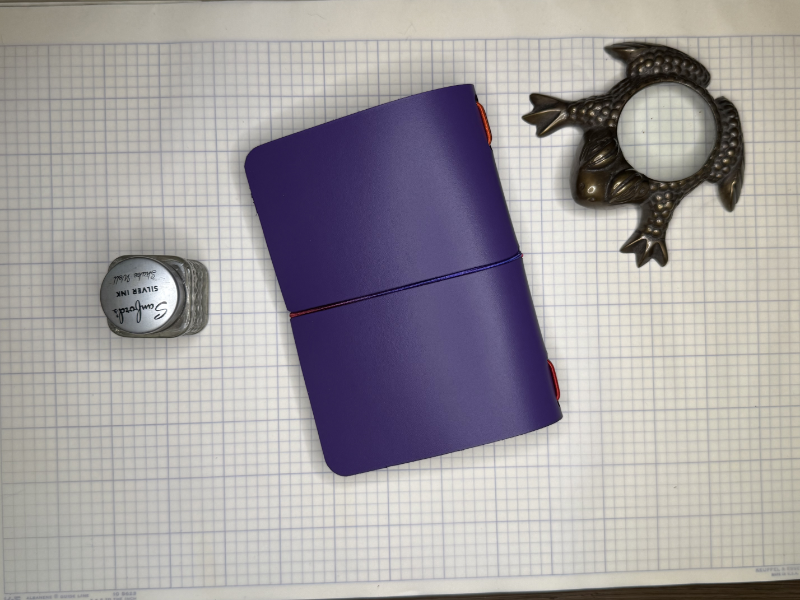 Purple leather A6 Journal with Two Inserts