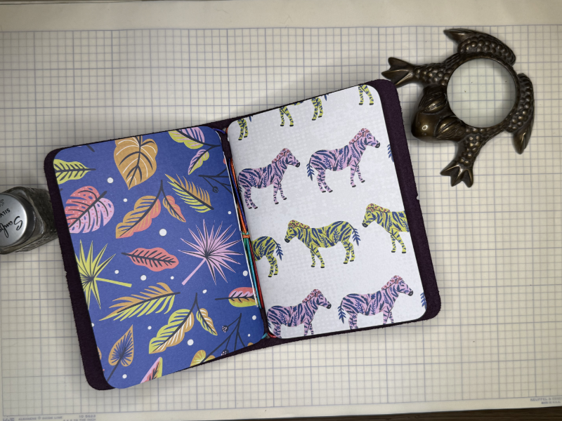 Purple leather A6 Journal with Two Inserts