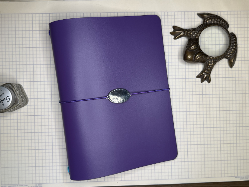 Purple Leather A5 Bifold Journal Cover