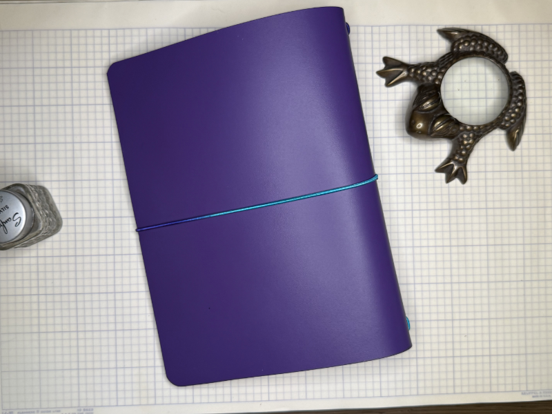 Purple Leather A5 Bifold Journal Cover
