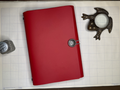 Red Leather A5 trifold Journal Cover with two inserts