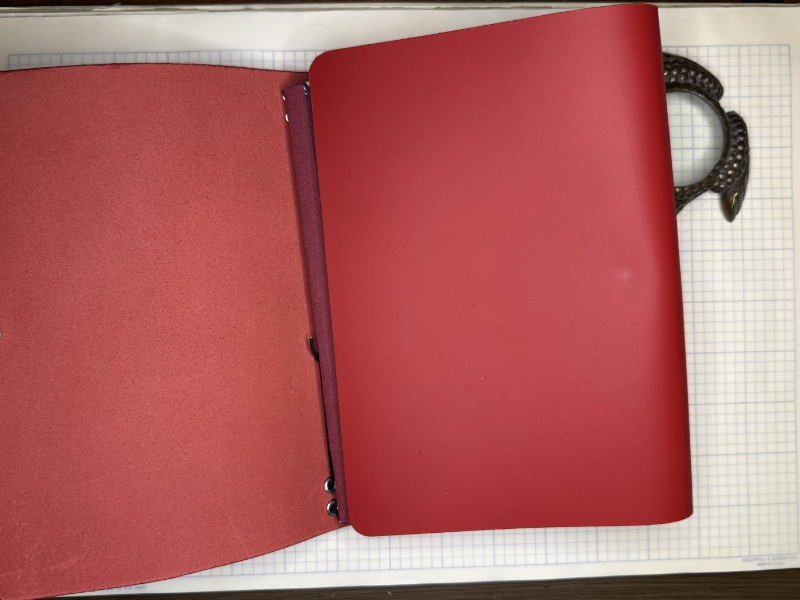 Red Leather Journal Cover with Gold Concho and 2 Inserts