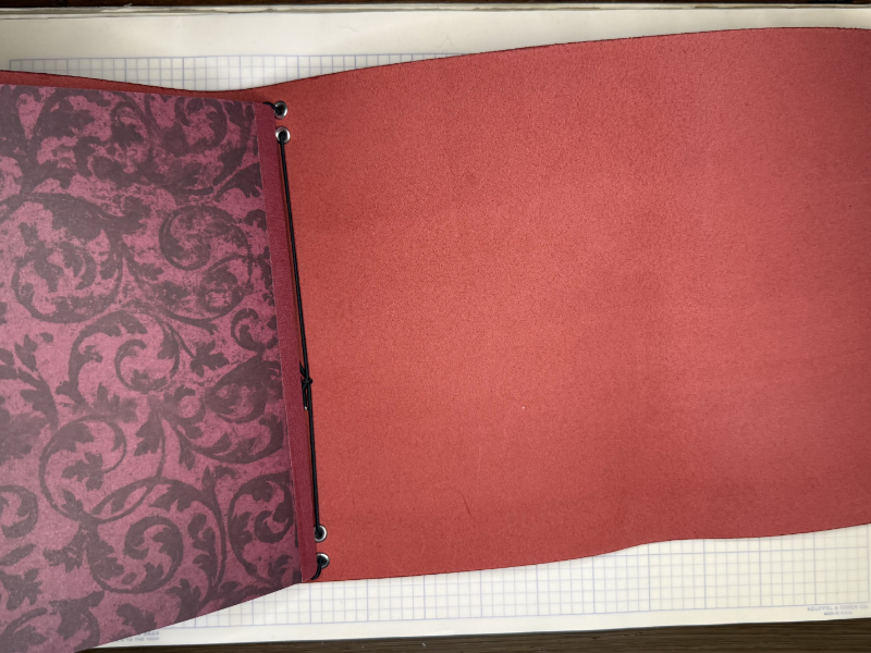 Red Leather Journal Cover with Gold Concho and 2 Inserts