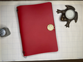 Red Leather Journal Cover with Gold Concho and 2 Inserts