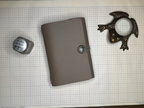 Taupe Leather A6 trifold journal with two inserts
