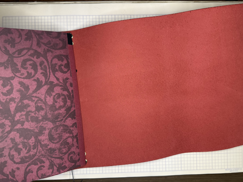 Red Leather A5 trifold Journal Cover with two inserts