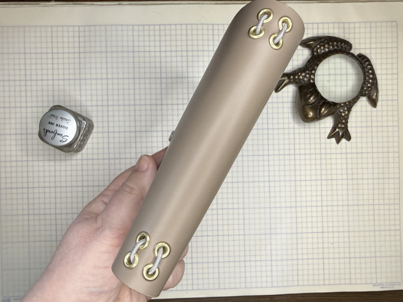 Taupe Leather A6 trifold journal with two inserts