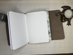Taupe Leather A6 trifold journal with two inserts