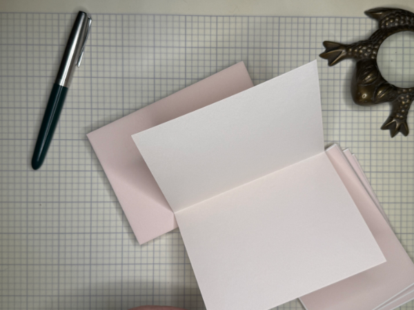 Blush pink Crane’s Kid Finish Note Cards—Blank