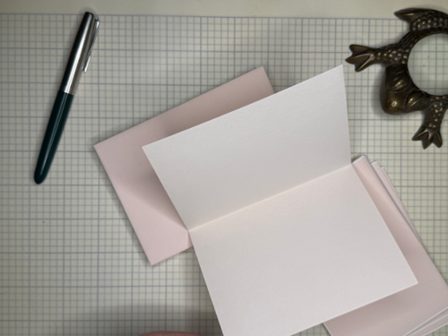 Blush pink Crane’s Kid Finish Note Cards—Blank