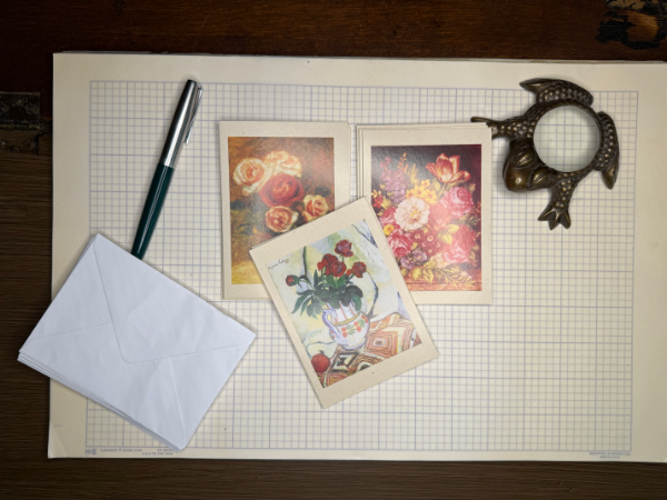 Vintage Notecards Flower Paintings--Set of 12