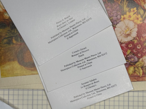 Vintage Notecards Flower Paintings--Set of 12