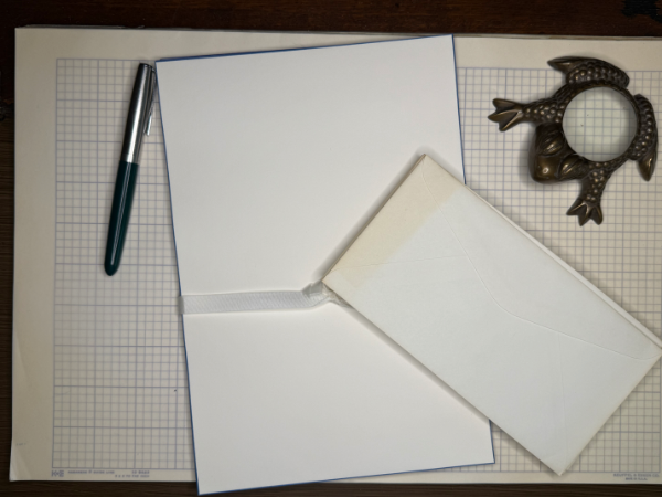 Vintage Royal Blue Edged Writing Paper and Envelopes