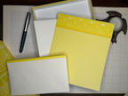 Vintage Hallmark Lemon Yellow Scented Stationery Set